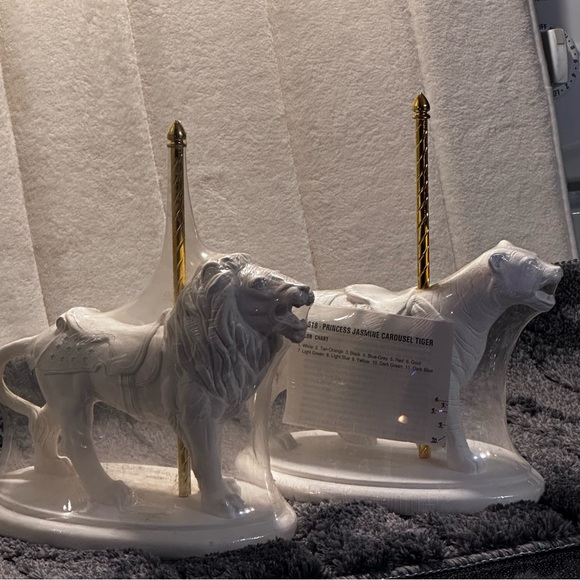 SALE!! DIY Creative crafts ready to paint plaster carousel tiger vintage - Picture 3 of 16